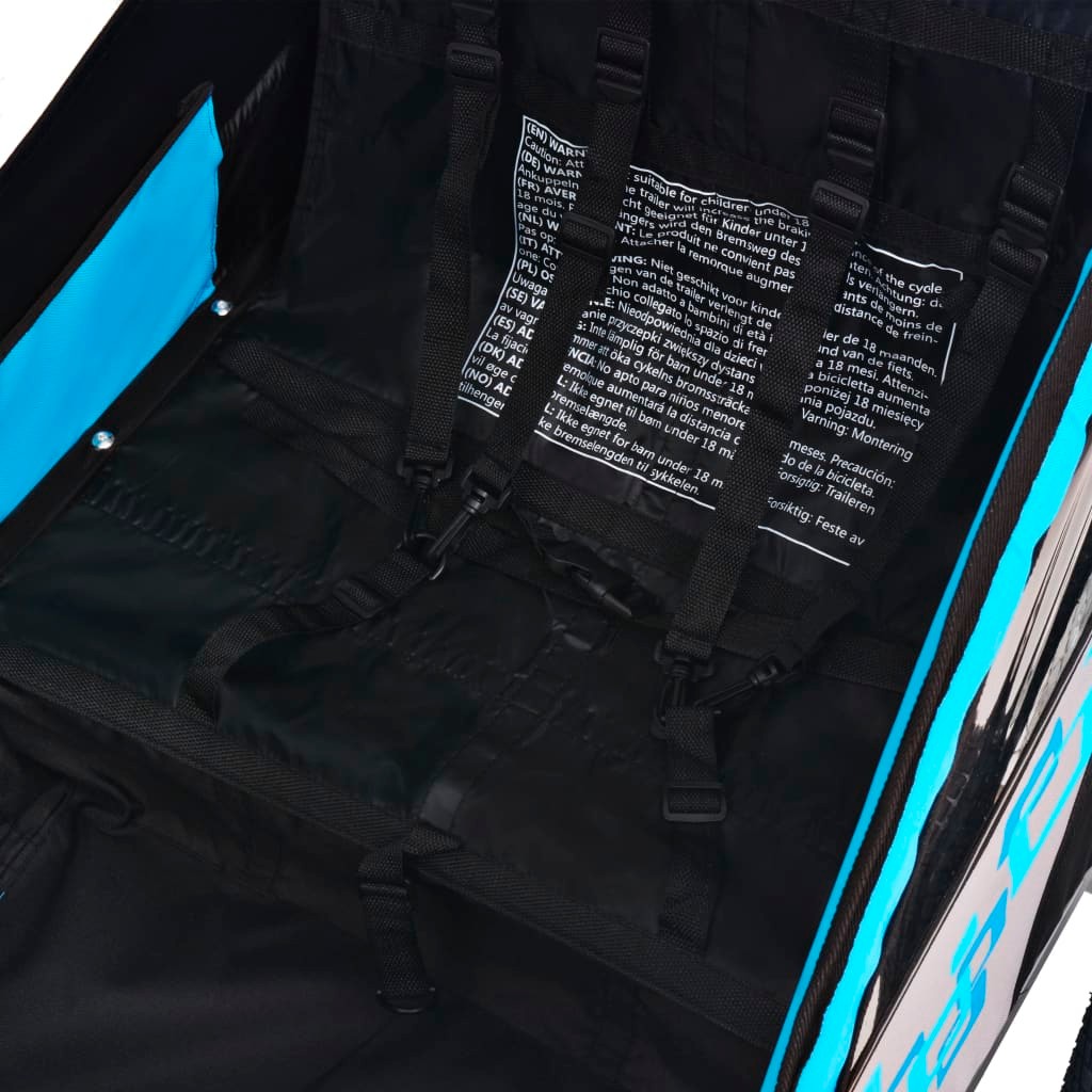 Kids Bicycle Trailer Grey and Blue 30 kg